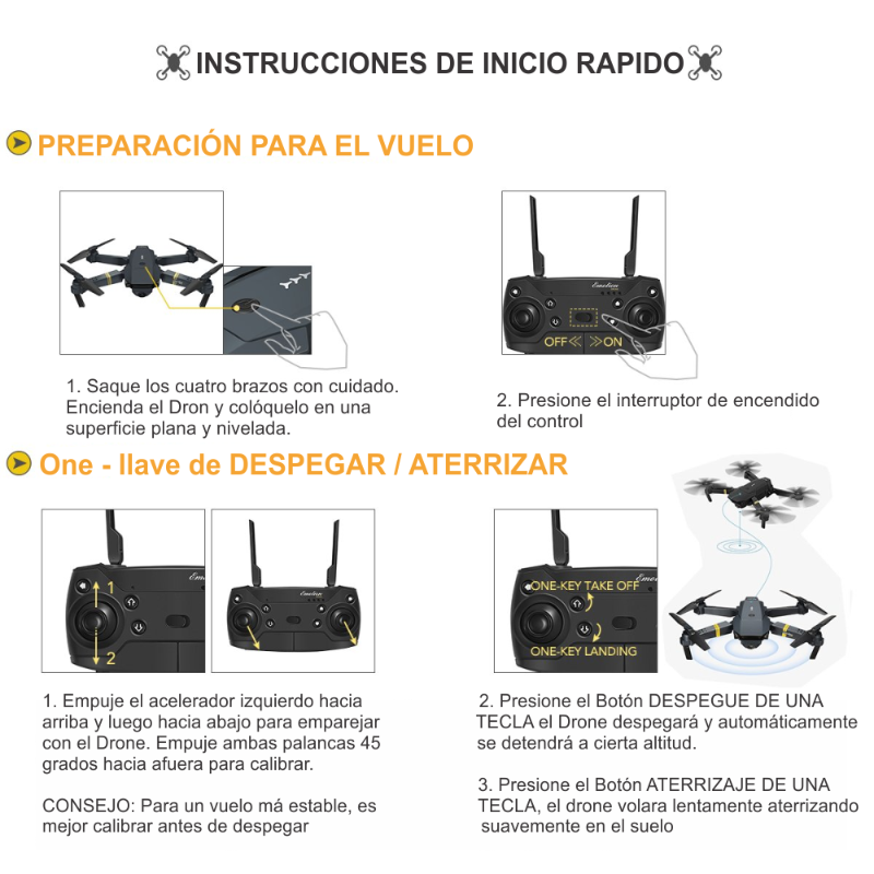 Dron plegable con cámara wifi 2.4g 998w