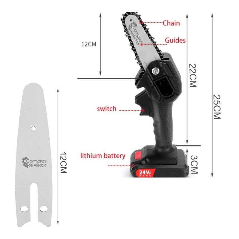 Mini motosierra portátil de mano de 24 V